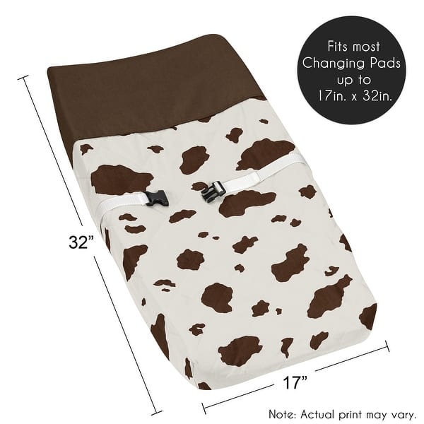 Sweet Jojo Designs Cow Print Girl Boy Gender Neutral Changing Pad Cover Brown Vintage Country Animal Print for Western Southwest