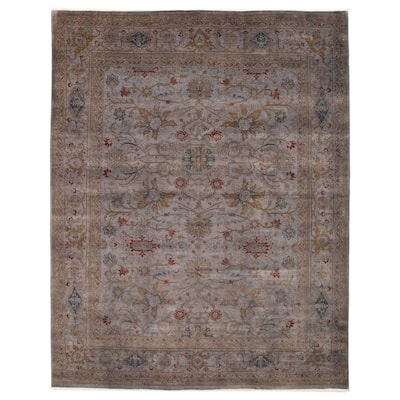 ECARPETGALLERY Hand-knotted Vibrance Grey Wool Rug - 7'9 x 9'9
