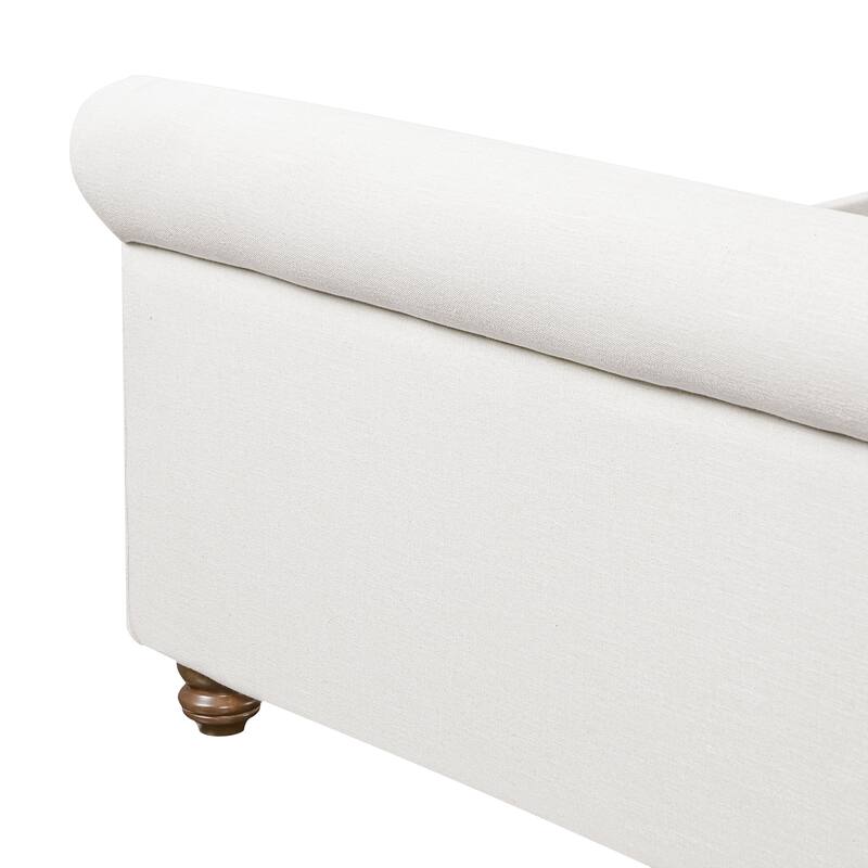 Christopher Knight Home - Modern Linen Upholstered Bed Frame with Solid Wood Legs and a Robust Headboard and Footboard