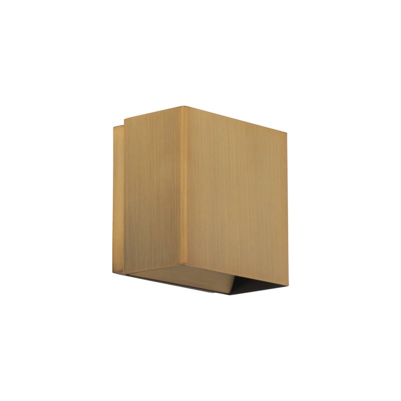 WAC Lighting WS-45105-35 Boxi 2 Light 5" Tall LED Wall Sconce Set to - Aged Brass