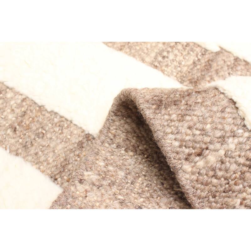 ECARPETGALLERY Braid weave Sienna Cream Wool Rug - 5'3 x 7'10