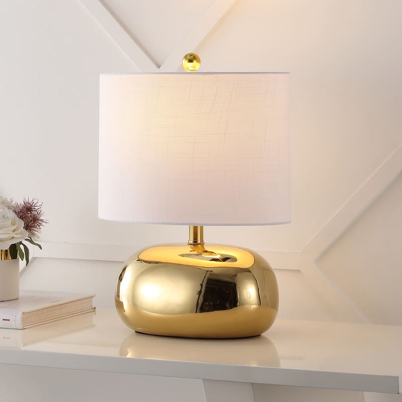 Kairi 20" Mid-Century Glam Ceramic/Iron LED Table Lamp, Gold by JONATHAN Y