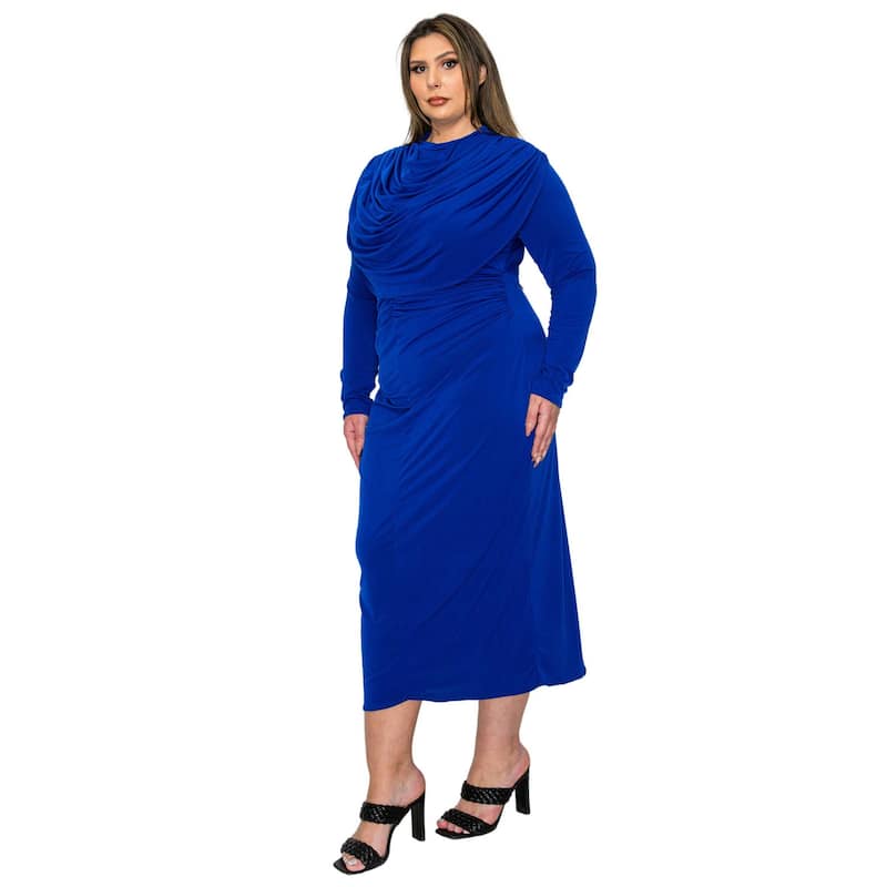 L I V D Women's Plus Size Aurora Ruffled Bodycon Dress