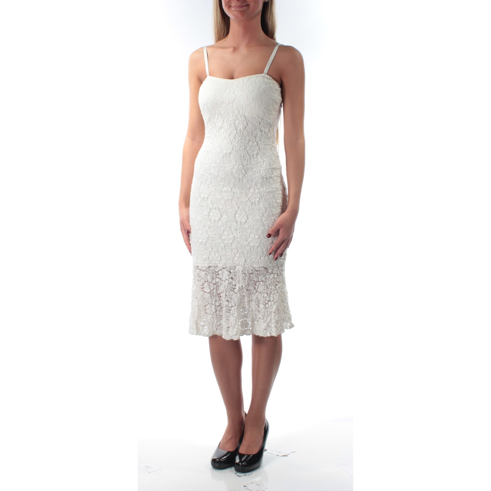 white knee length dress juniors