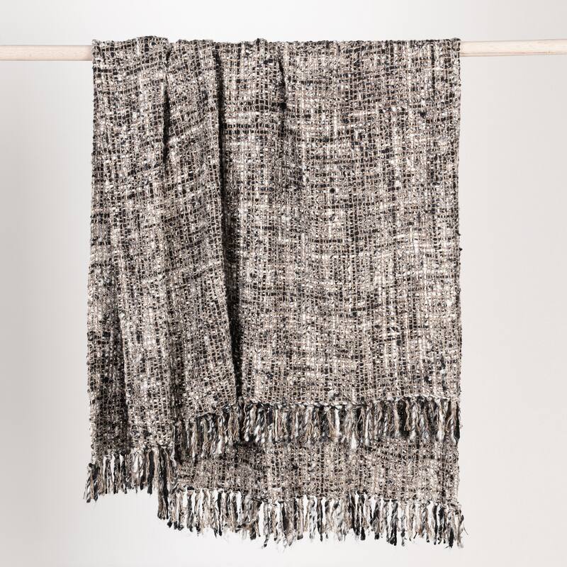 Villa by Classic Home Recycled Cotton Blend 50x70 Woven Throw Blanket