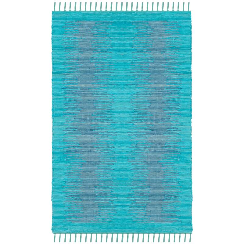 SAFAVIEH Handmade Flatweave Montauk Darcy Casual Cotton Rug - 2'6" x 4' - Turquoise