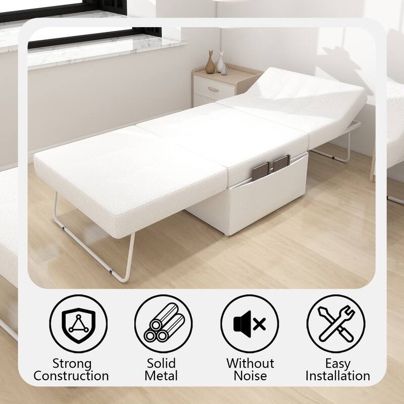 Roomfitters 36-Inch Convertible Sofa Bed, 4-in-1 Folding Ottoman Sleeper Chair with Adjustable Backrest for Living Room