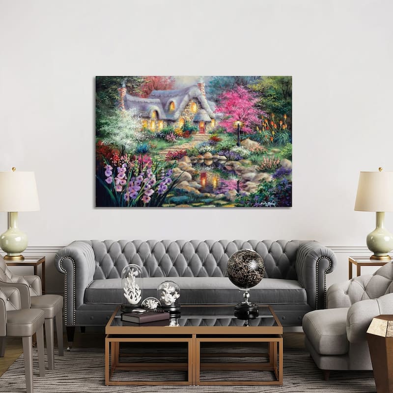 iCanvas "Cottage Pond" by Nicky Boehme Canvas Print