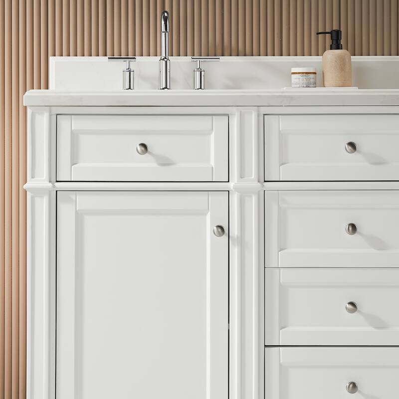 36''/48''/60'' Freestanding Bathroom Vanity with Single/Double Sink & Drawers, White