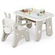 preview thumbnail 7 of 5, Toddler Table & Chair Set w/Erasable Magnetic Drawing Board Pink Grey
