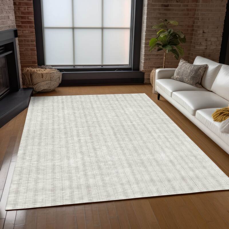 Machine Washable Indoor/ Outdoor Chantille Stripe Twist Rug