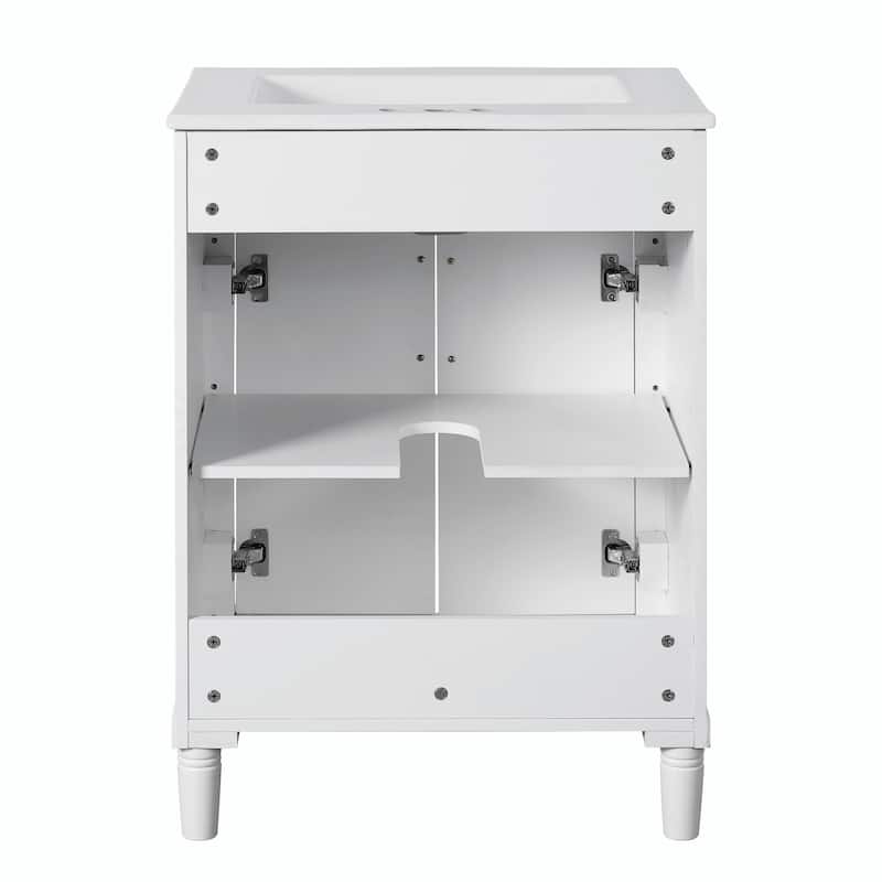 24" Bathroom Vanity with Integrated Ceramic Sink