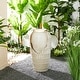 preview thumbnail 52 of 150, Glitzhome Oversized LED Lighted Ceramic Pot Floor Fountains for Outdoor Garden