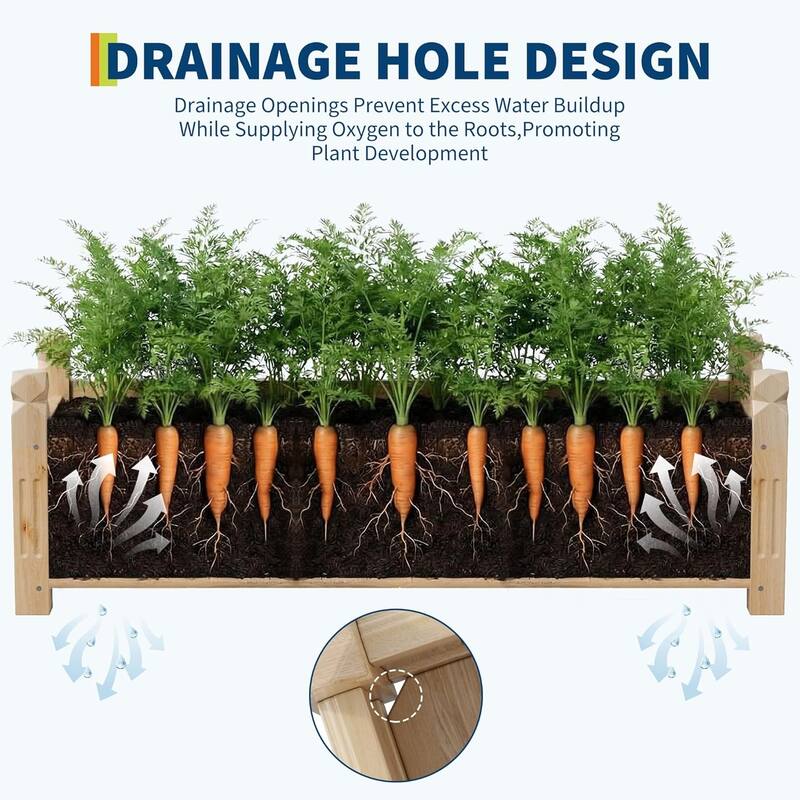 Elevated Wooden Raised Garden Bed