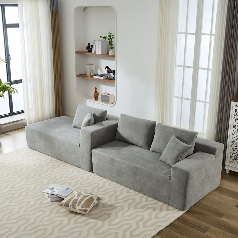 106.50" Relaxation Multifunctional Modular Reversible Sectional Sofa with Pillows
