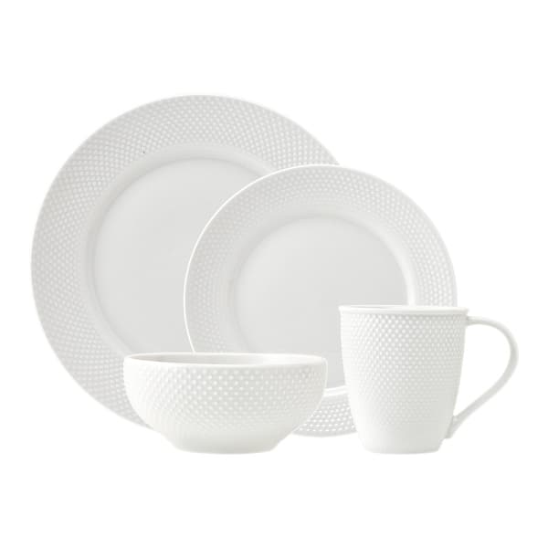 Pique 16 Piece Dinnerware Set, Service For On Sale Bed Bath