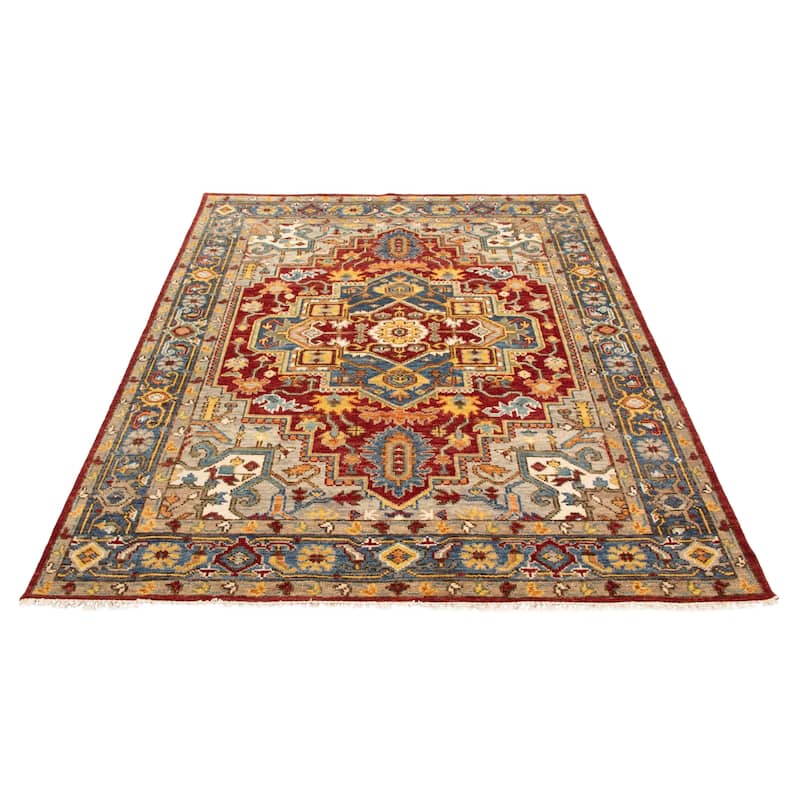 ECARPETGALLERY Hand-knotted Jules Serapi Dark Red Wool Rug - 7'9 x 9'10
