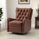 preview thumbnail 4 of 45, Jordano Genuine Leather Recliner with Metal Base by HULALA HOME BROWN