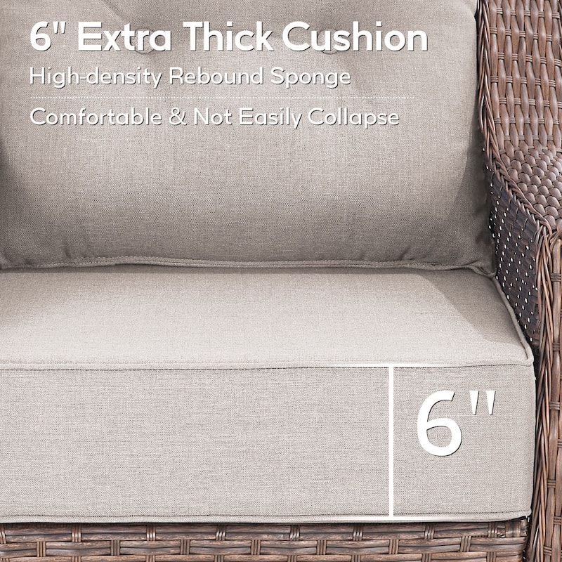 5-Piece Sofa Swivel Chairs with 30 Inch Fire Pit Table