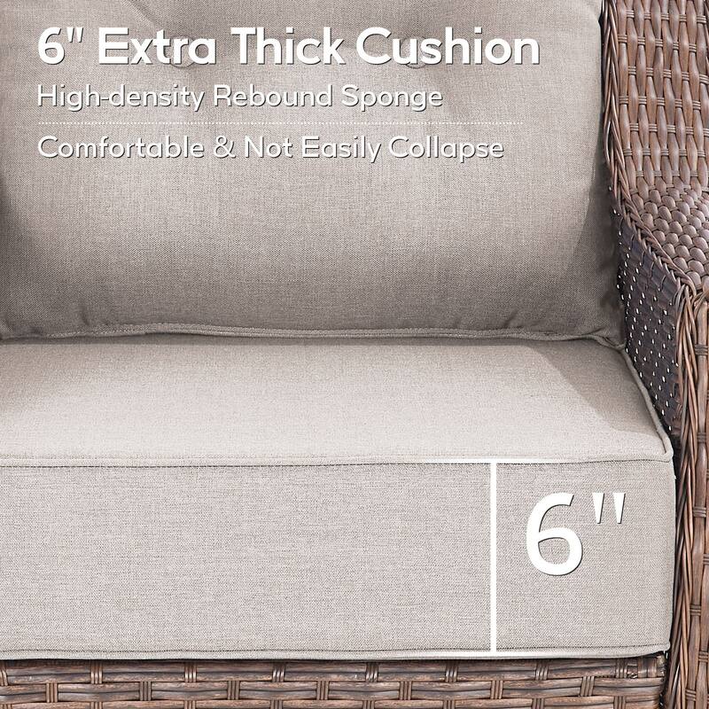 5-Piece Sofa Swivel Chairs with 43" Firepit Table