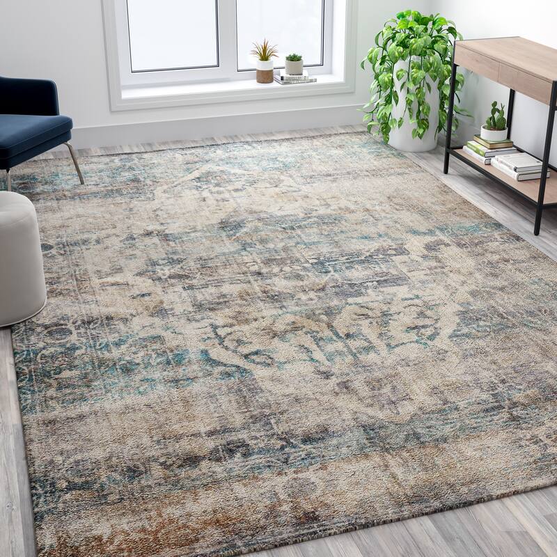 Artisan Old English Style Traditional Rug - 8' x 10' - Blue
