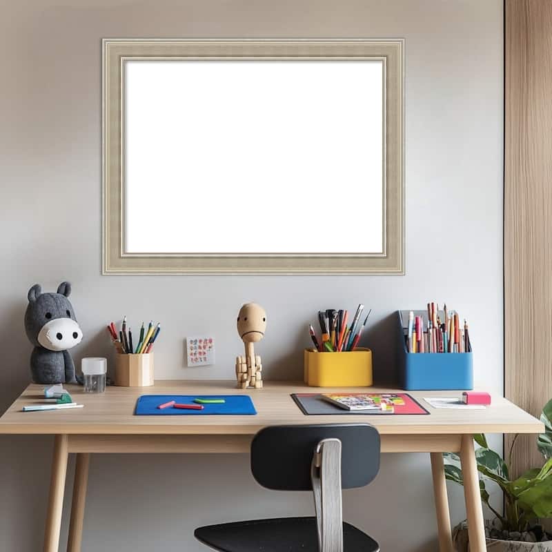 Amanti Art Mezzo Silver Framed Dry Erase Magnetic Board