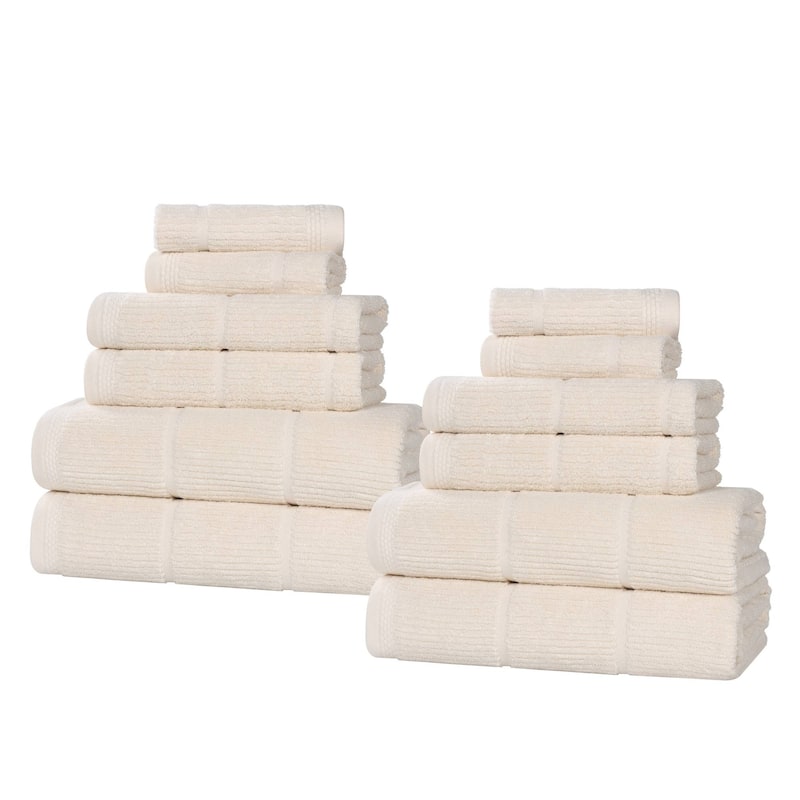 Superior Milo Smart Twist Viscose Cotton Blend 12 Piece Towel Set