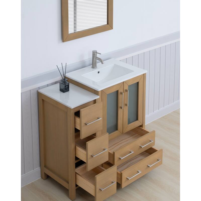 Vanity Art 36-Inch Single Sink Bathroom Vanity with Top & Free Mirror - 36 X 18.1 X 35.8