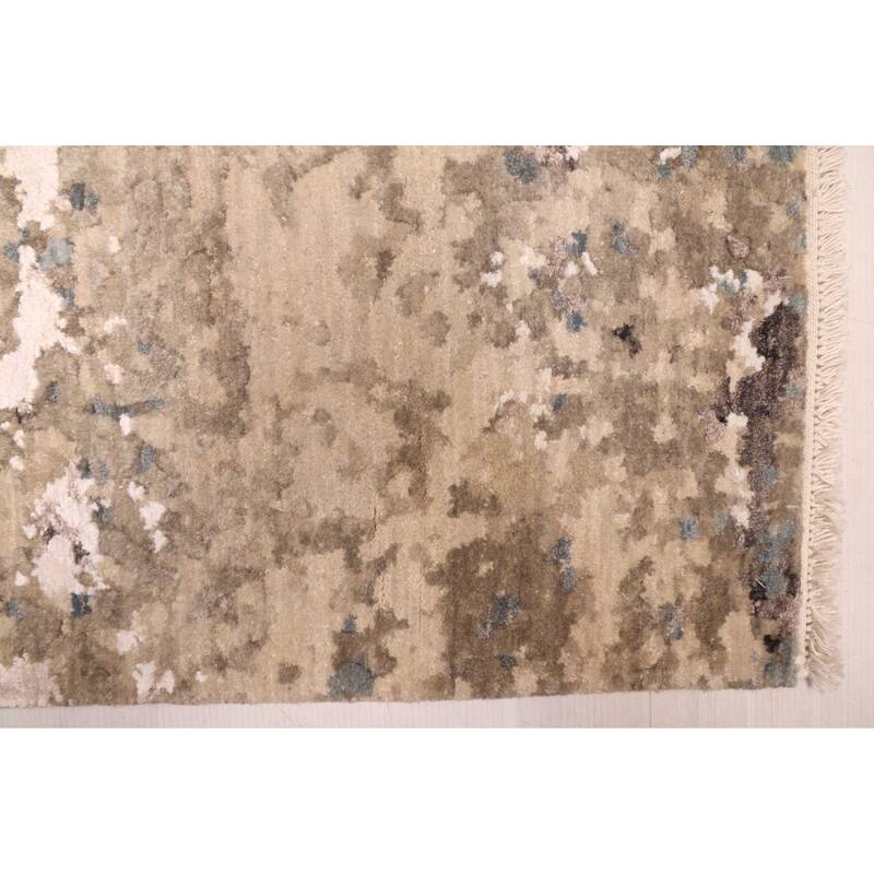 ECARPETGALLERY Hand-knotted Legacy Grey Silk, Wool Rug - 2'6 x 12'1