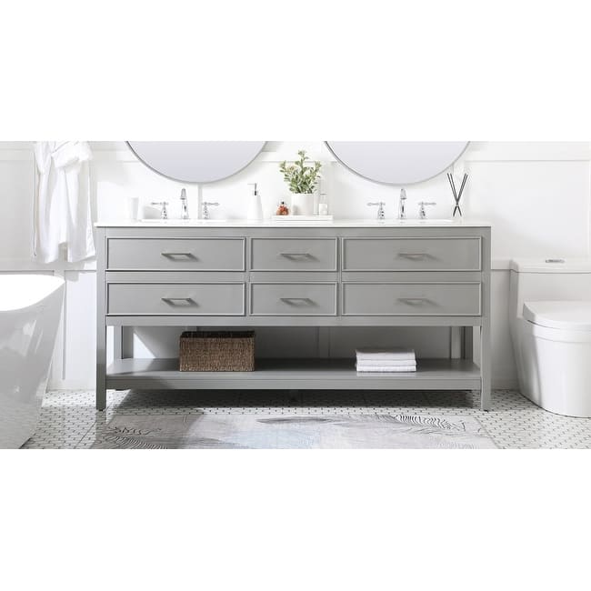 Elegant Lighting VF19072D Sinclaire 72" Free Standing Double Basin