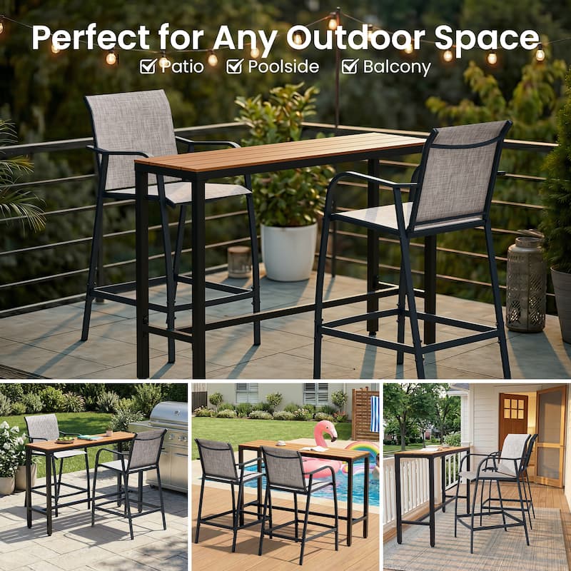 Crestlive Products Outdoor Bar Height Barstools Patio Bar Stools Bar Chairs