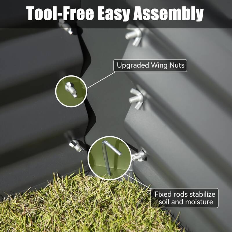 Heavy-Duty Outdoor Garden Planter Box for Vegetables with Safety Edge