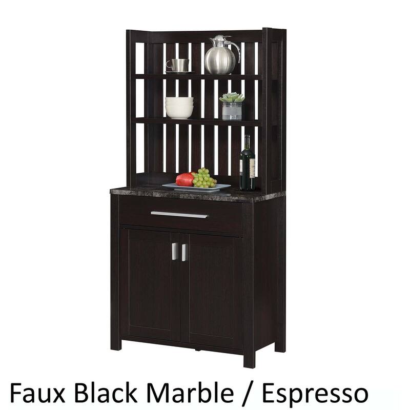 Convenience Concepts Sawyer 1 Drawer Wine Bar with Storage Cabinet and Shelves