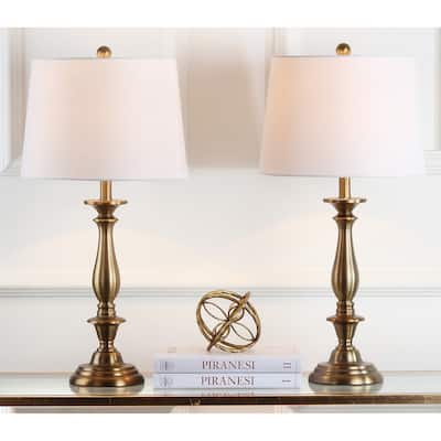 SAFAVIEH Lighting Candida 29-inch Candlestick Gold Table Lamp (Set of 2) - 14Wx14Dx29H