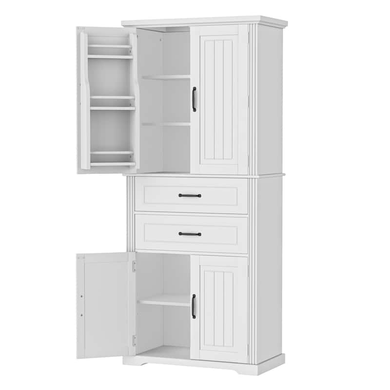 Multifunctional Storage Cabinet - Door & Drawer Organizer with Adjustable Shelf & Storage Shelves