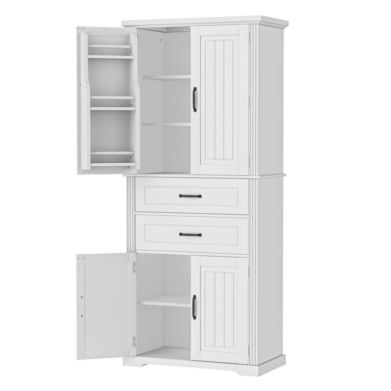 Storage Cabinet with Multi-Functional Storage Space, Doors with Storage Shelves, 2 Drawers, Adjustable Shelf