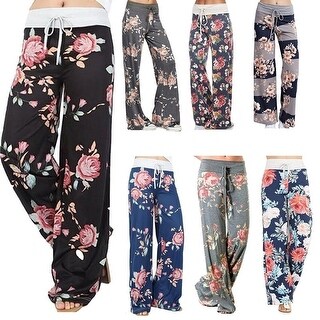 Shop New Fashion Floral Print Womens Personality Comfortable Cotton Loose Wide Leg Pants Yoga Trousers Overstock 31430117