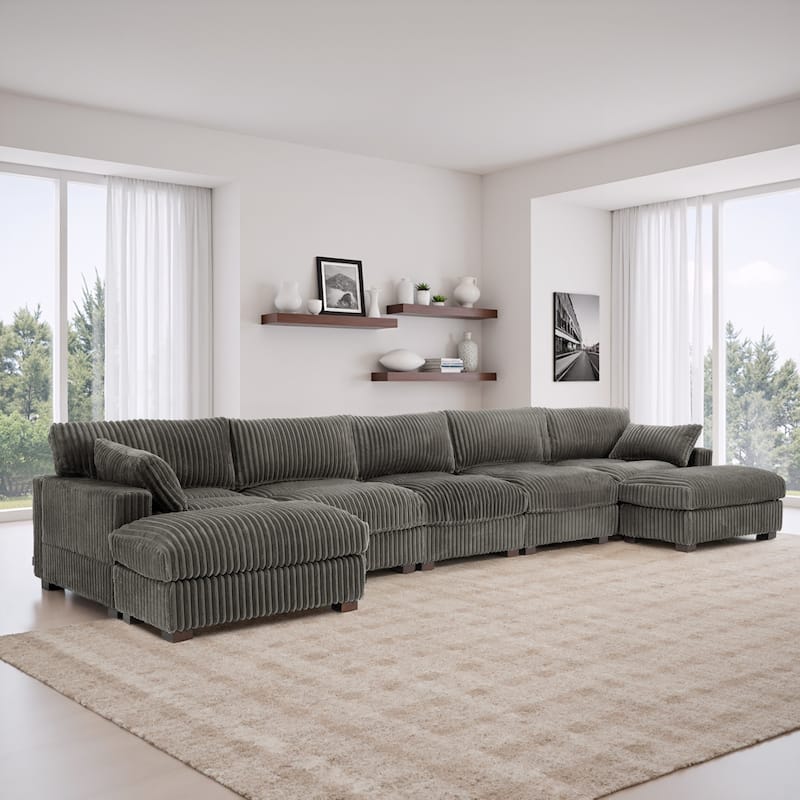 Oversized U-shaped Plush Modular Sectional Sofa Set