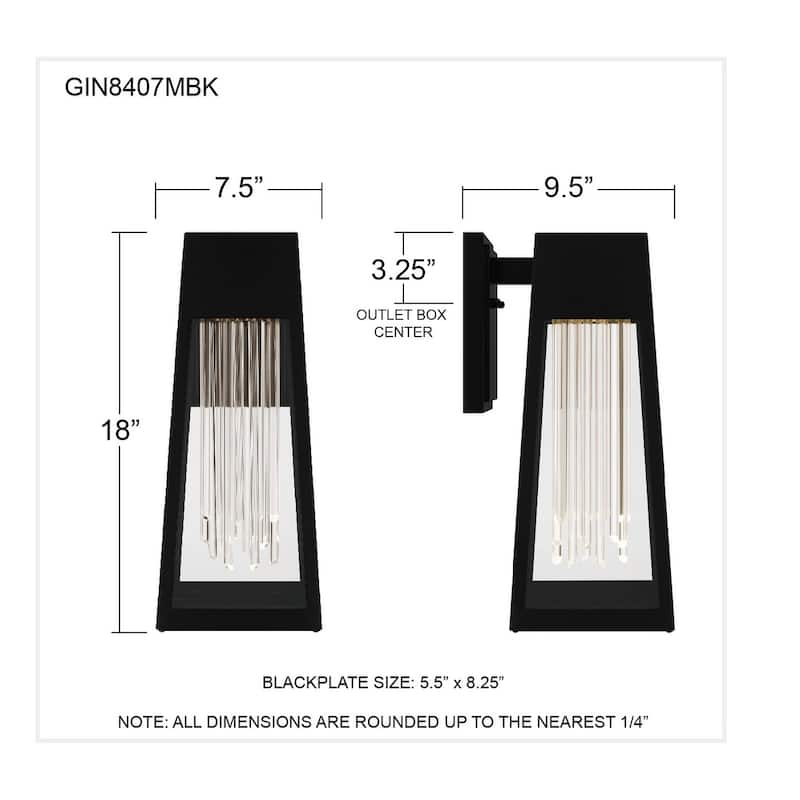 Guinn Integrated LED Matte Black Outdoor Wall Lantern