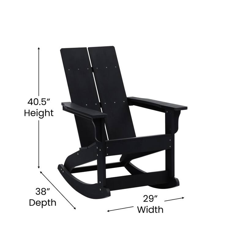 Indoor/Outdoor modern 2-Slat Adirondack Poly Resin Rockers - Set of 2