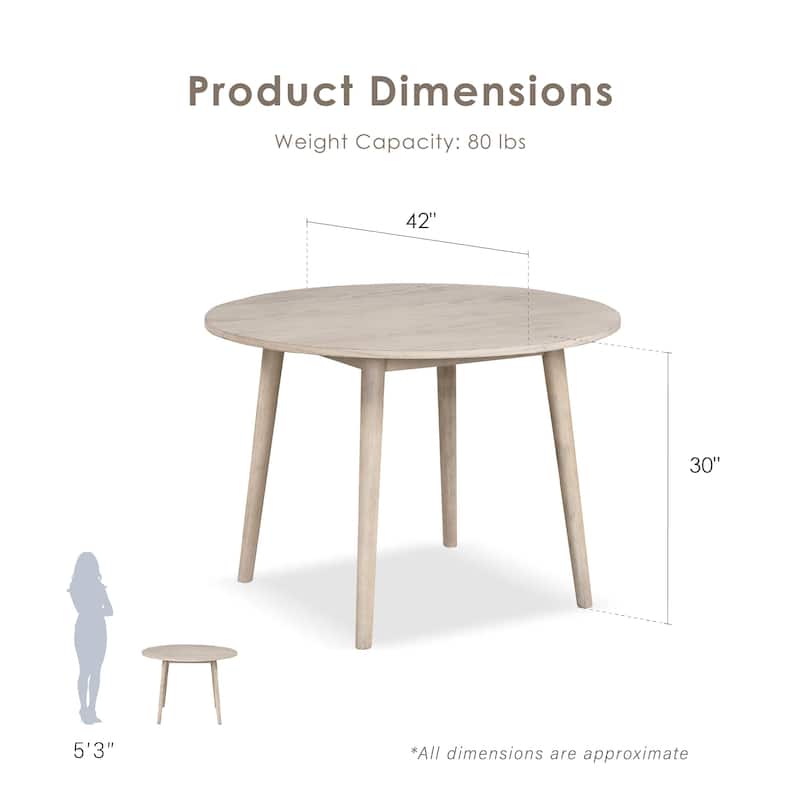Furniture of America Galgary Mid-Century Modern 42-inch Wood Round Dining Table