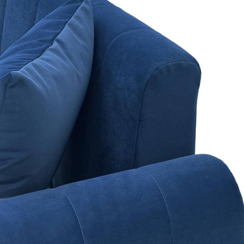 87.4" Luxury Loveseat Sofa with Metal Legs, Round Arms