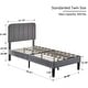 preview thumbnail 10 of 25, Twin Upholstered Platform Bed Frame with Headboard and 12 Wooden Slats, Adjustable Height,