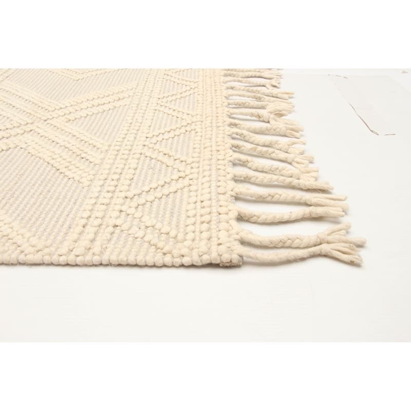 ECARPETGALLERY Braid weave Sienna Cream Wool Rug - 5'3 x 7'6