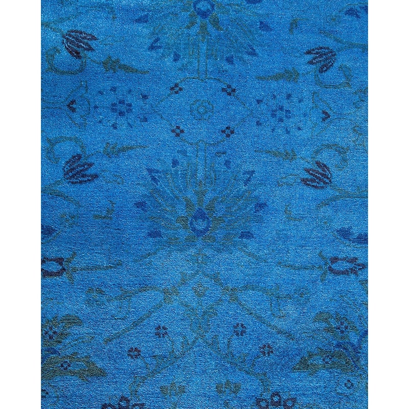 Vibrance, One-of-a-Kind Hand-Knotted Area Rug - Blue, 9' 1" x 12' 1" - 9' 1" x 12' 1"