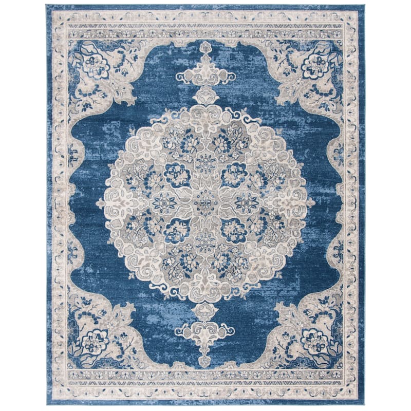SAFAVIEH Brentwood Coralyne Traditional Oriental Rug - 8' x 10' - Navy/Light Grey