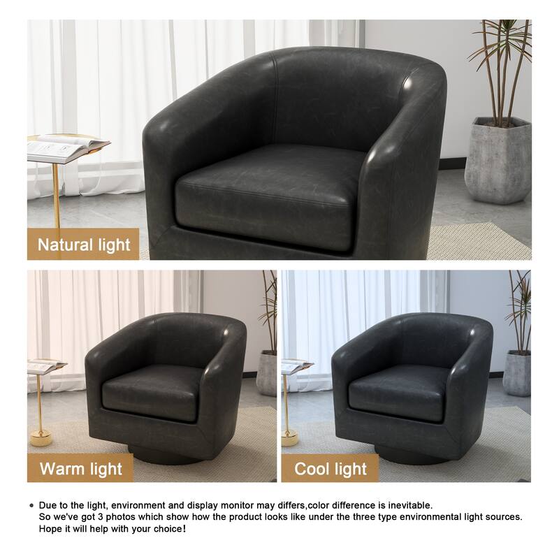 Modern 360°Swivel Accent Chairs Barrel Armchairs