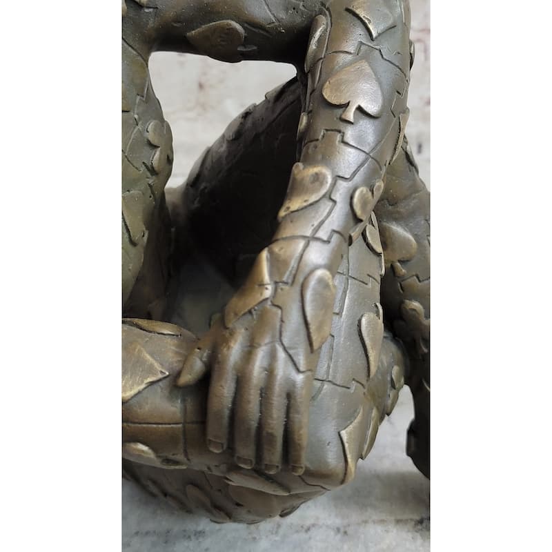 Tribute To Dali Man With Poker Outfit Bronze Sculpture Statue