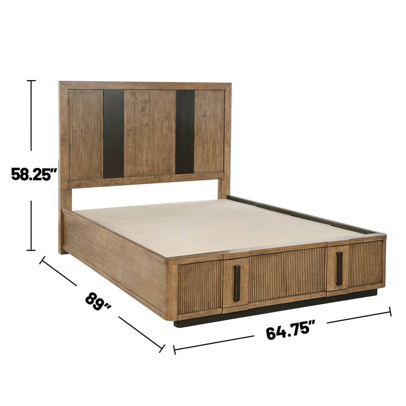 4-piece Wooden Queen Bedroom Set in Ash Brown