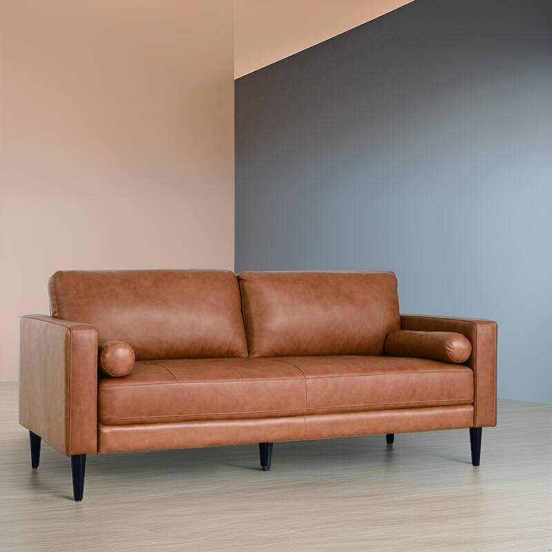 Genuine Leather Sofa Set – Mid-Century Modern Chair, Loveseat & Sofa with Luxurious Comfort